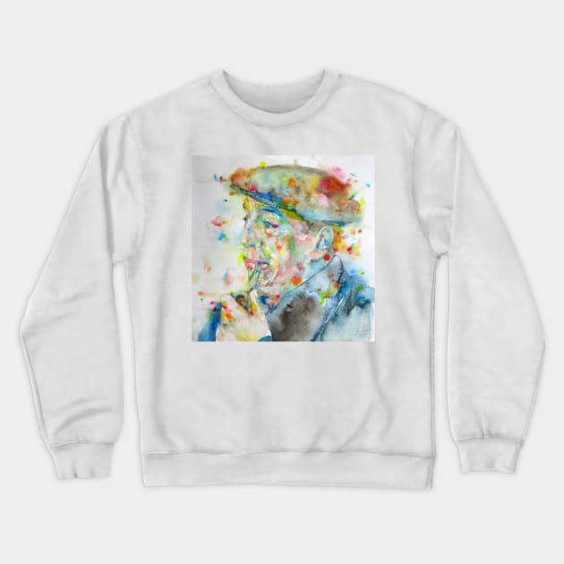 PABLO NERUDA - watercolor portrait.2 Crewneck Sweatshirt by lautir